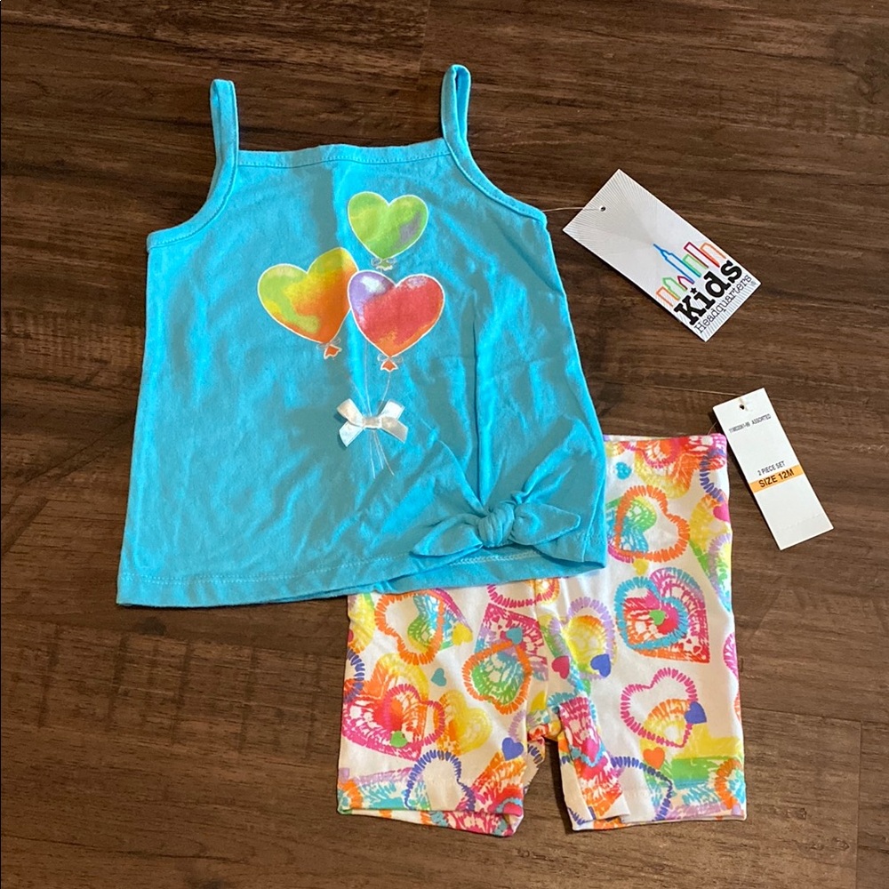 Kids Headquarters NWT Heart Tank Top & Shorts Set Size 12M